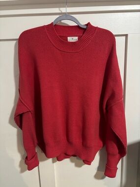 Red Crewneck Sweater — Relaxed Fit by Urban Outfitters